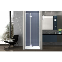 Box doccia 100 cm anta singola ad UN BATTENTE per nicchia H200 cm cristallo anticalcare trasparente 6mm profilo CROMATO OLLY