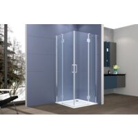 Box doccia angolare 80x80 cm apertura due ante battenti H200 cm cristalli trasparente 6mm profilo CROMATO GIOIA