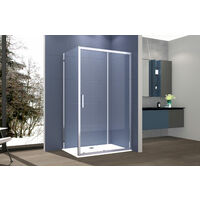 Box doccia 2 lati 70x105 cm fisso + porta scorrevole apertura laterale H195 cm SARA Cromato
