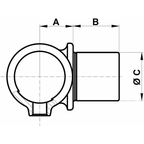 Rohrverbinder Schraubhalterung 1 1/4 (42,4 mm), 90° horizontal AVERDE