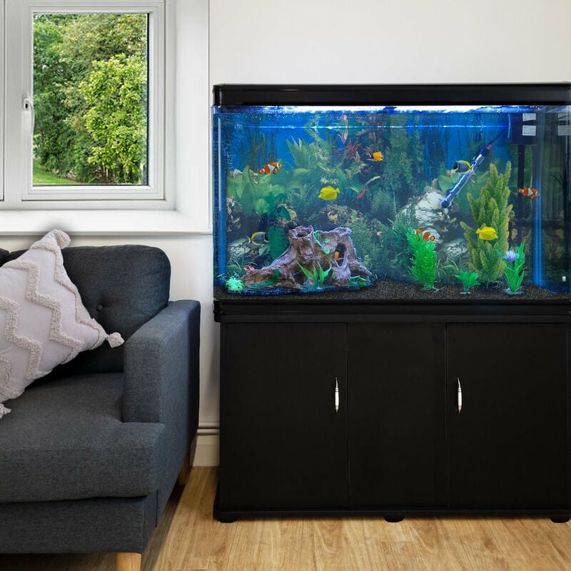 MonsterShop – Aquarium à bords Noir de 300 Litres, Meuble de Support NOIR, d’une dimension totale de 143,5 cm de Haut x 120,5 cm de Large x 39 cm de Profondeur 2