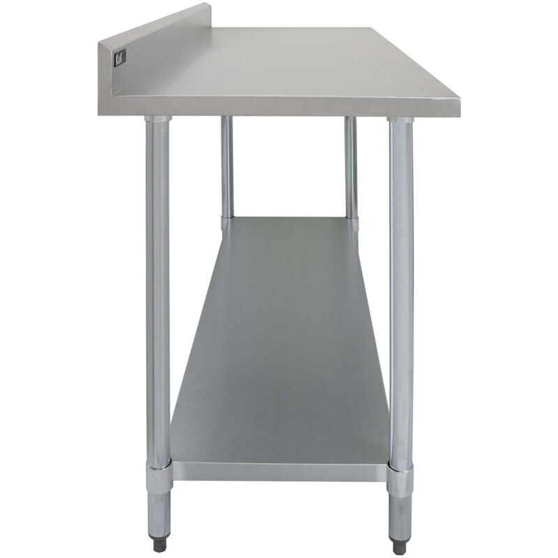 Lot Table De Travail Cuisine 1800mm + étagère D'appoint – En Inox, Capacité 450 Kg, Pieds Ajustables, Pour Professionnel Ou Maison