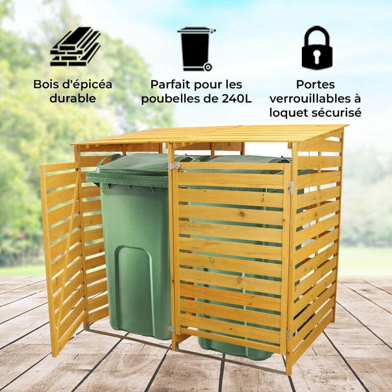 Abris poubelles : coffre et cabanon containers - France Abris