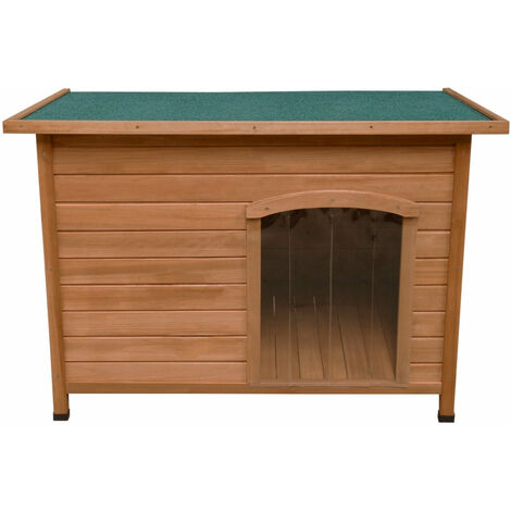 Monster-Shop – Niche pour chien en bois de sapin – Toit plat en feutre d'asphalte – 80 x 115 x 78,5 cm – Imperméable et durable – Intérieur/extérieur (1/5)