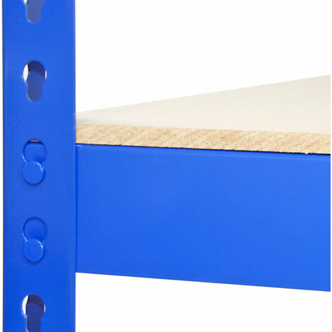 Étagère Atelier 5 Niveaux Acier Bleu - 120x182.5x50cm - Charge 200kg/étagère - Montage Sans Boulons + Maillet Offert