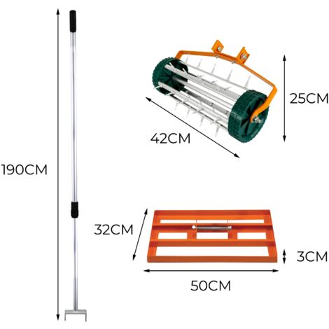 Niveleur de Pelouse & Épandeur Rotatif 100 cm x 32cm (Vert) Engrais