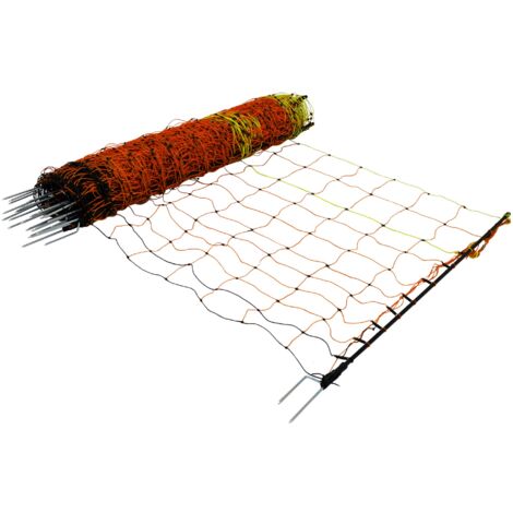 Filet Pour Volaille Électrique 50 M Rouleau Clôture & Poteaux Conductif Mailles Poulet Oies Dinde Maille 11 Fils 120 cm Hauteur 14 Piquets Double Pointe [Kit de Réparation & 10 Piquets GRATUITS]