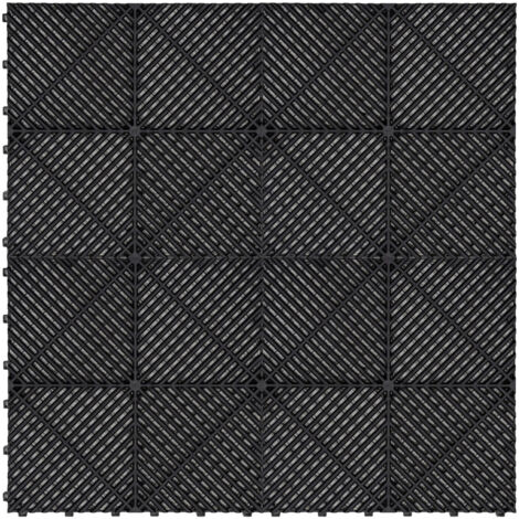 Dalles De Sol Caoutchouc Noir 50x50x2 Cm - Lot Grade D Occasion Pour Salle De Gym