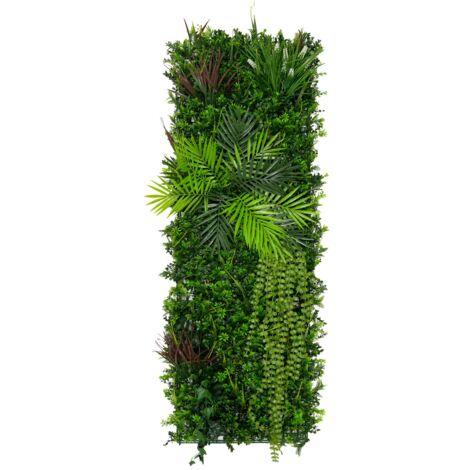 Monster Shop – Panneau mural végétal artificiel 50 x 150 cm – Polyéthylène résistant aux intempéries – Fixations incluses – Décor intérieur et extérieur
