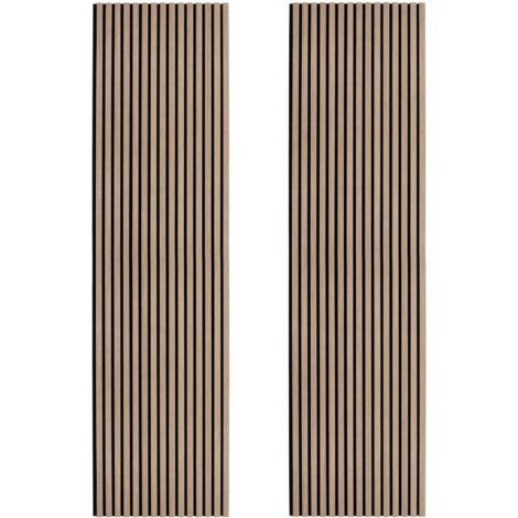 Panneau Bois Mural Lot De 2 Panneaux Acoustiques Bois 240x60x2,2cm - Finition Noyer Avec Panneau Acoustique Bois