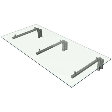 Canopé Auvent en Verre pour Porte d'Entrée 1800 mm x 800 mm / 180 x 80 cm  - Vitre de 8 mm d'Épaisseur Verre Autonettoyant [Kit de Fixations & Supports en Acier Inoxydable INCLUS] (1/5)