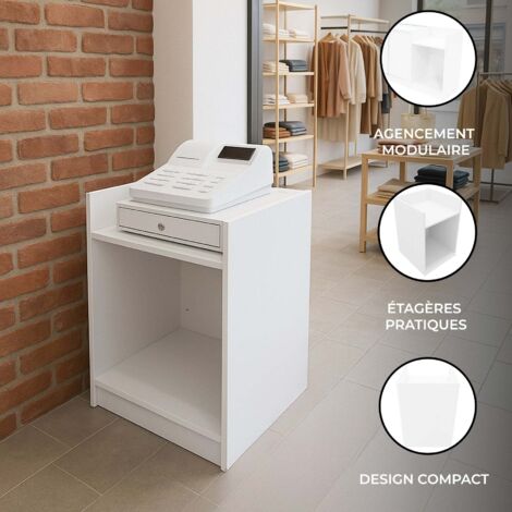 Comptoir De Vente Pour Caisse En MDF M lamine Blanc TB60 Meuble De Comptoir De Vente Pour Caisse En MDF M lamine Blanc TB60 Meuble De