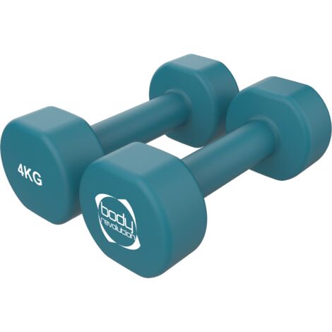 Lot De 2 Haltères Néoprène Fuxion Sports – 3 Lbs, Roses, Antidérapants, Hexagonaux