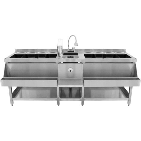 Kukoo - Station Double Professionelle Bar Cocktails Restaurant Cafe Hotel Horeca Cdhr 197cmx78 Cm Acier Inoxydable 304 88453435