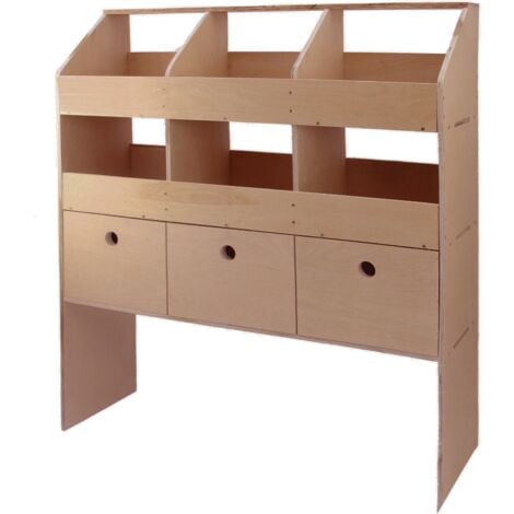 Monster Racking Etagère de Rangement Universelle en Contreplaqué pour Fourgon, Meuble de Rangement pour Véhicules Utilitaires, 102cm x 30cm x 120 cm