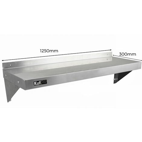 Plateau Acier Inoxydable 2 Etagu00e8res Murales En Inox KuKoo De 125cm X 30cm Etagere Murale 30 Cm