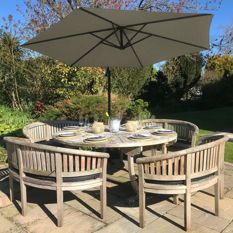 Brandsseller Nappe De Jardin 110x140 Cm à Franges - Résistante Aux Intempéries, Antidérapante - Cappuccino