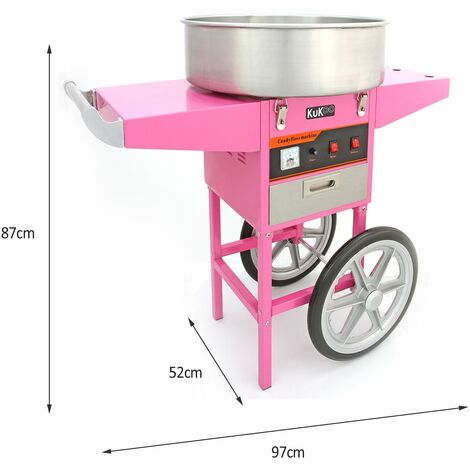 Kukoo - Machine à Barbe à Papa avec Charrette pour Fêtes et Événements