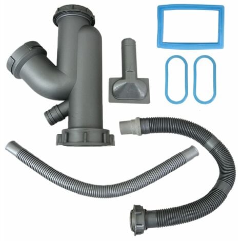 Evier Simple Cuisne Inox Carré Finition Satiné Commercial 1 Cuve Bouchon avec Filtre Tuyau d'Evacuation