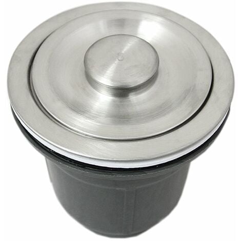 Evier Simple Cuisne Inox Carré Finition Satiné Commercial 1 Cuve Bouchon avec Filtre Tuyau d'Evacuation