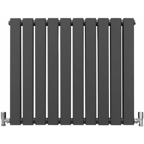 Radiateur Plat Mural 60 x 70 cm Gris Anthracite Pour Salle de Bain, Cuisine, Maison Moderne Design Scandinave [Kit de Fixations, Brosse de Nettoyage inclus & 15 ans de GARANTIE]… (1/5)