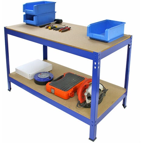 Monster Racking - Établi de Travail en Acier Sans Boulons Bleu Q-Rax 120cm x 60cm x 90cm
