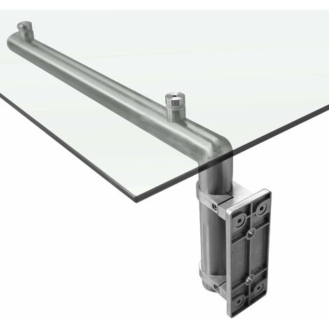 Canopé en Verre pour Porte D'entrée Auvent 1200 mm x 800 mm / 120cm x 80 cm  - Vitre de 8 mm d'épaisseur Verre autonettoyant [Kit de fixations & Supports en Acier Inoxydable Inclus]