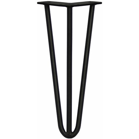 4 Pieds De Table Style épingle à Cheveux – Acier Noir, Hauteur 31 Cm, 3 Tiges, MONSTERSHOP