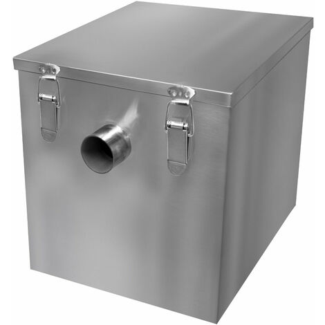 Kukoo – Bac à graisse 35L en acier inoxydable – Séparateur de graisses sous évier – Filtre à déchets alimentaires – Sortie 50 mm