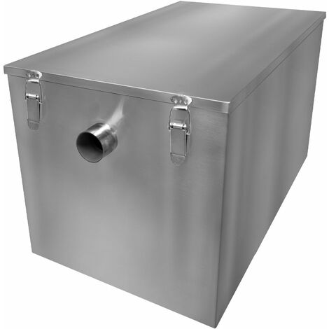 Kukoo – Séparateur de graisse 120L en acier inoxydable – Bac piège à graisse sous évier – Élimine les déchets alimentaires – Pour cuisine professionnelle