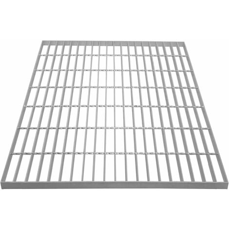 Grille Caillebotis Acier Galvanisé 700mm x 700 mm - Min 260gr/m² Maille 32 x 100mm Grillage Revêtement Sol Passerelle Passage Voiture -  Capacité 490KG - Résistant à la Corrosion EN ISO 1461