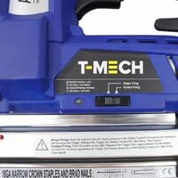 T-Mech Agrafeuse-Cloueuse Pneumatique Electrique Sans-Fil 2en1 avec 300 clous et 300 agrafes Gratuits - Bleu#Noir