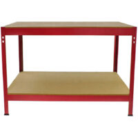 Monster Shop – Établi modulable rouge en acier 90x120cm – Montage sans boulons – Charge maximale 200kg – Idéal pour garage et atelier