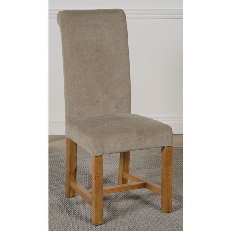 Washington Scroll Top Dining Chair [Grey Fabric]