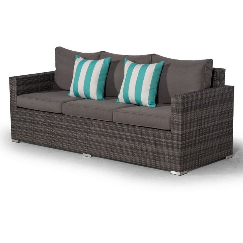 Giardino Sydney Grey Rattan Seater Sofa Large Poly Rattan Garden Sofa Patio Outdoor Rattan