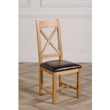 Berkeley Solid Oak and Leather Dining Chairs for Dining Room or Kitchen (1/5)