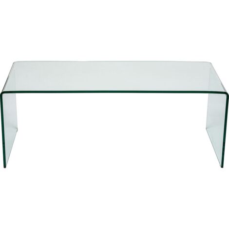 Nova Curved Clear Glass Coffee Table for Living Room