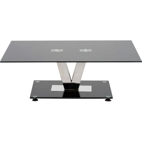 Vidal Black Glass Coffee Table for Living Room