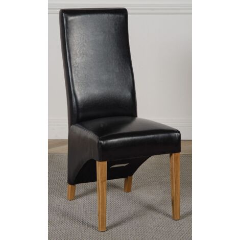 Lola Black Leather Dining Chairs for Dining Room or Kitchen (1/5)