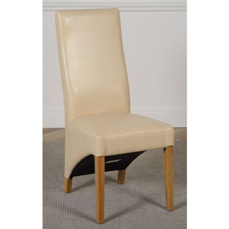 Lola Ivory Leather Dining Chairs for Dining Room or Kitchen (1/5)