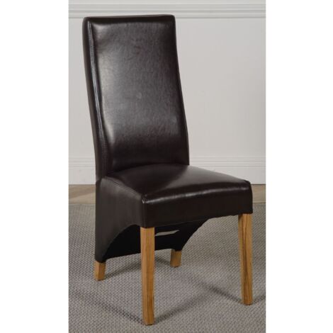 Lola Brown Leather Dining Chairs for Dining Room or Kitchen (1/5)