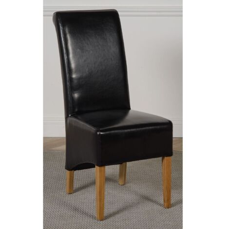 Montana Black Leather Dining Chairs for Dining Room or Kitchen (1/5)