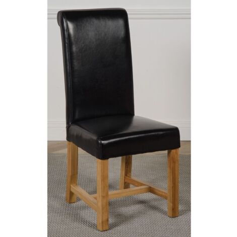 Washington Black Leather Dining Chairs for Dining Room or Kitchen (1/5)