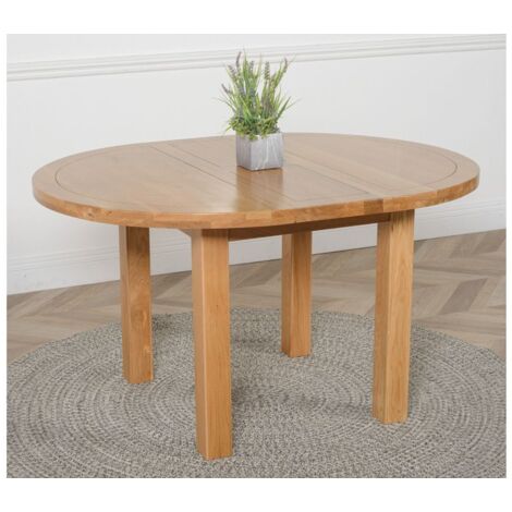 Edmonton 110 - 140cm Solid Oak Extendable Round Dining Table