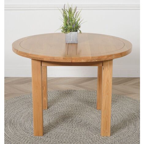 Edmonton 110 - 140cm Solid Oak Extendable Round Dining Table
