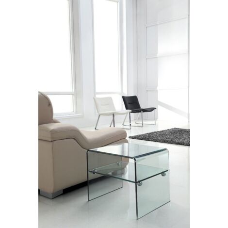Luna Clear Glass Side Table for Living Room (1/2)