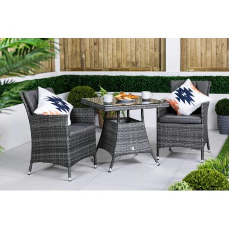 SAVANNAH SQUARE 2 SEAT BISTRO SET - GREY (1/5)