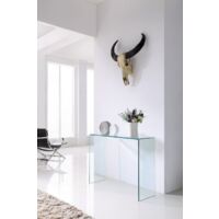 Crystal Large Stylish Curved Glass Hallway Console Table