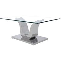 Alexandria Glass Top and Chrome Coffee Table