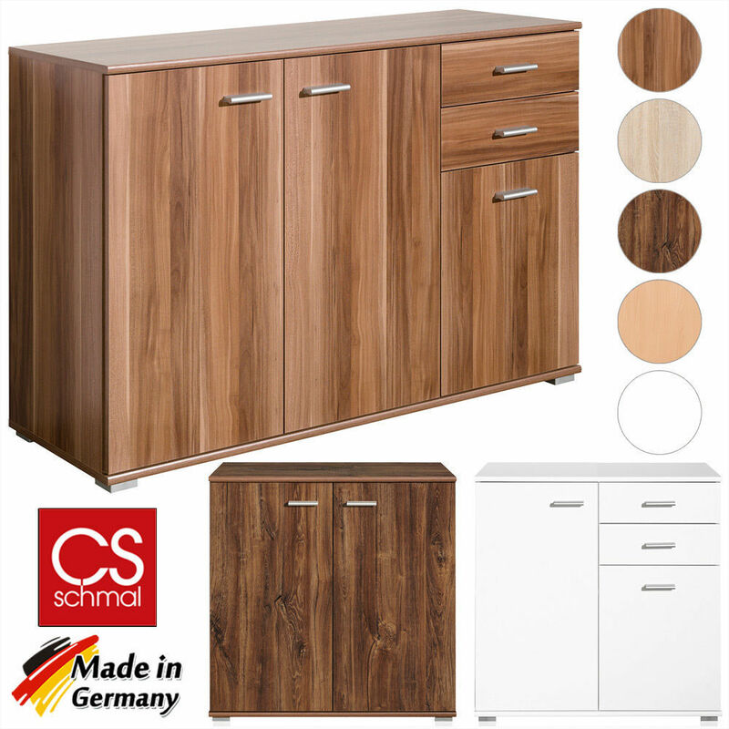 MOBILE COMO' CASSETTIERA CREDENZA NUKA 87x197x45cm ROVERE NERO OPACO